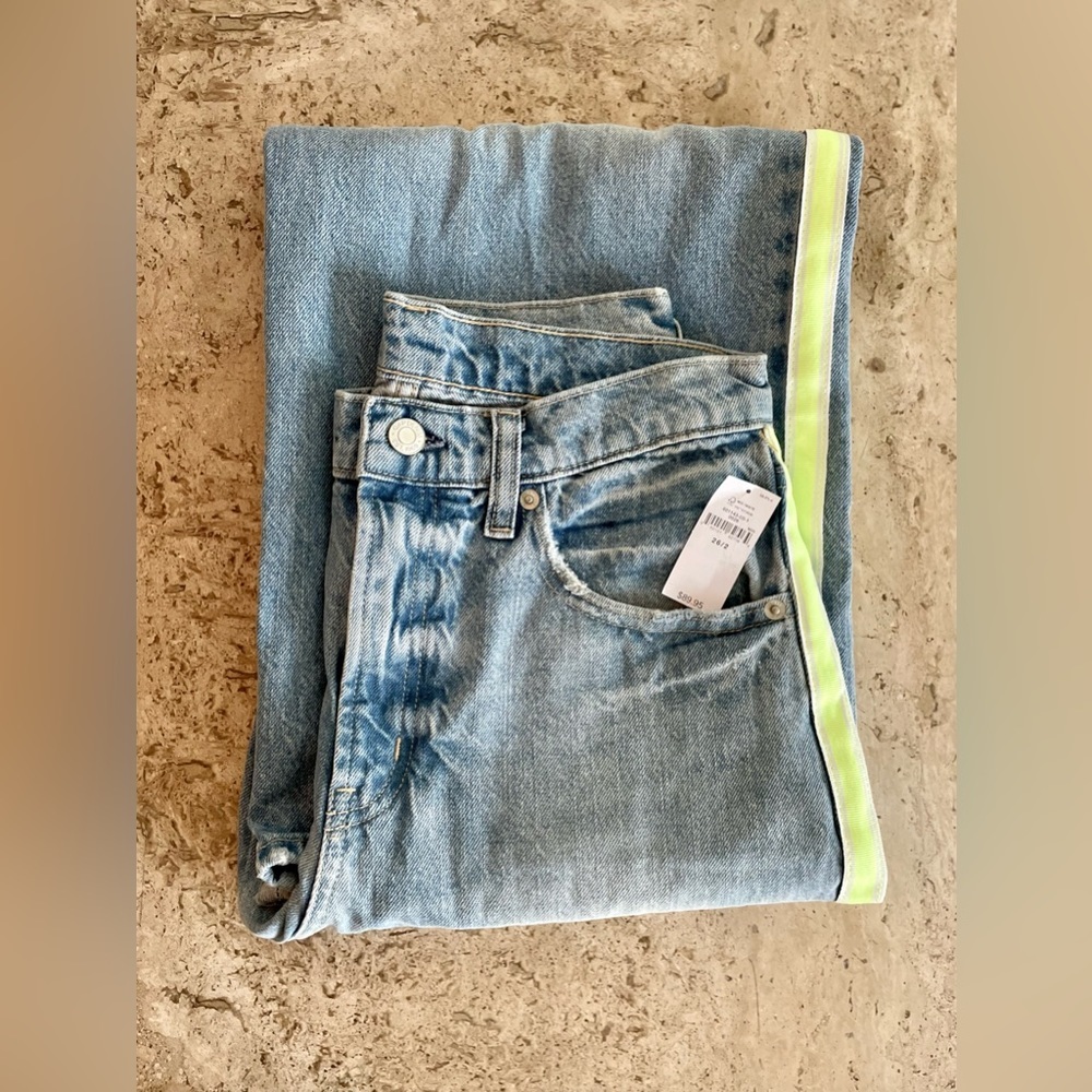 GAP Wide Baggy “Low Rise” Jeans w/ Neon Stripe - Picture 6 of 8